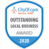 CityOf.com outstanding local business award 2020 logo